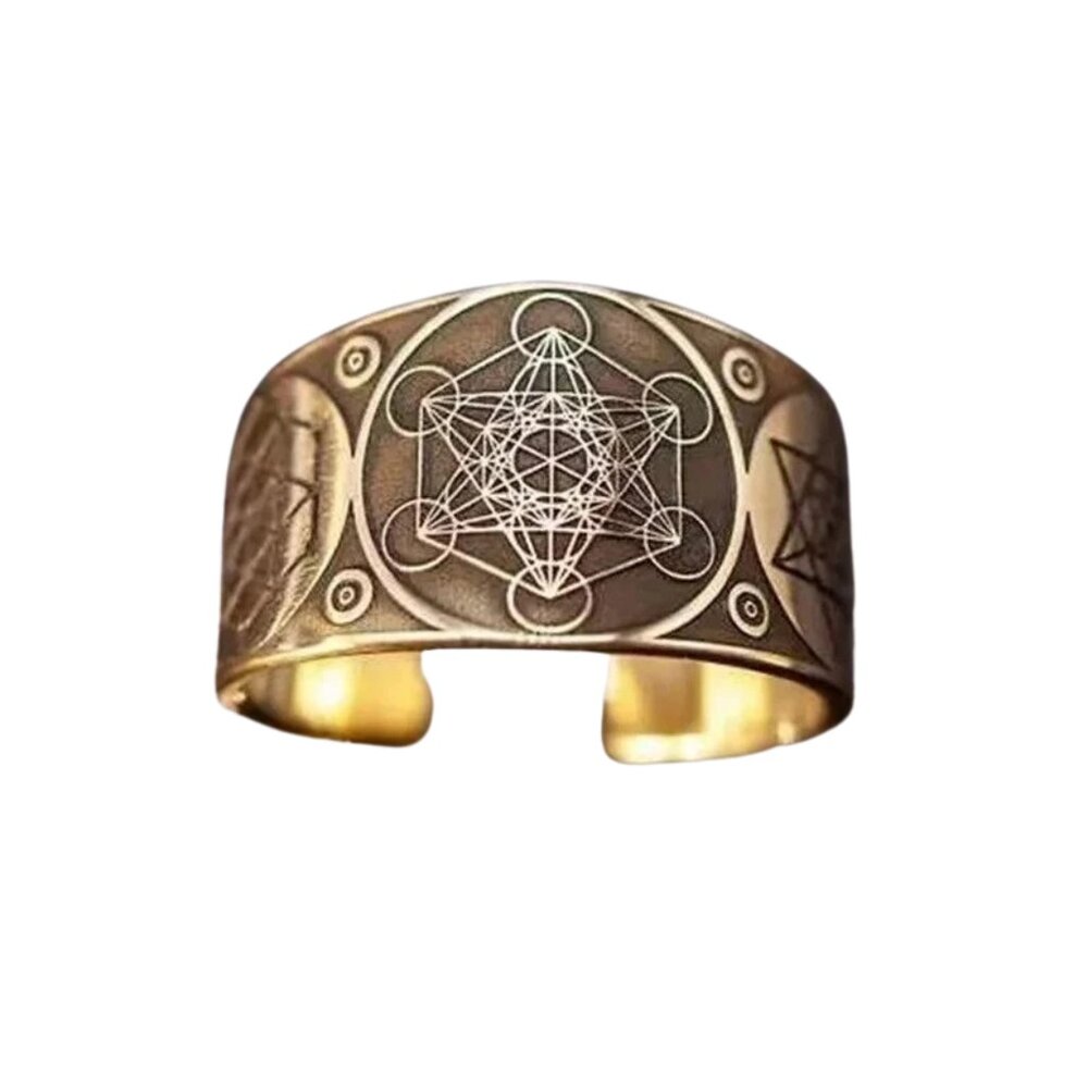 Metatron Ring | Adjustable Size | Unisex Ring | Jewelry Gift | Gold Color